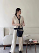 Congo Knitted Co-ord Set - side shot on model, cream - Miss Mosa By Akanksha