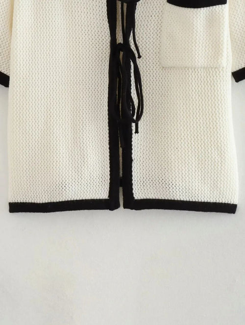 Coral Soft Knit Summer Coord Set In White