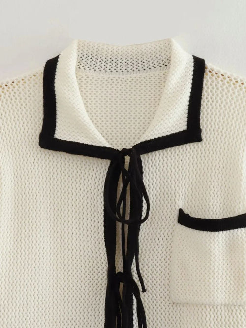 Coral Soft Knit Summer Coord Set In White
