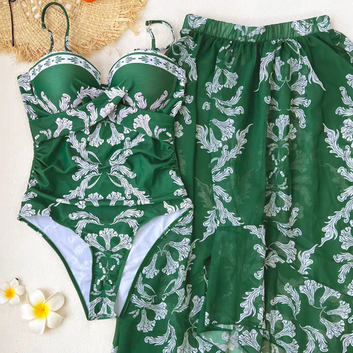 Coralie Printed Swimsuit With Skirt