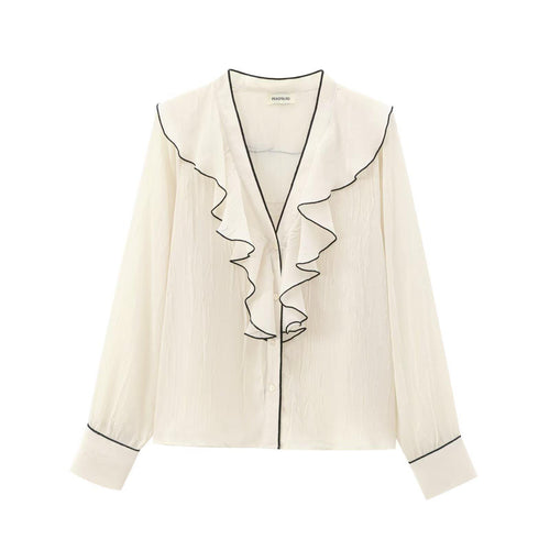 Corin Ruffled Summer Top In Off-White