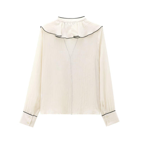 Corin Ruffled Summer Top In Off-White - back flat-lay product shot - Miss Mosa By Akanksha