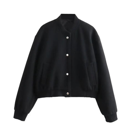 Cosmo Winter Jacket - flat-lay product shot, black - Miss Mosa By Akanksha