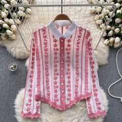 Coya Embroidered Cotton Shirt - front shot on hanger, pink - Miss Mosa By Akanksha