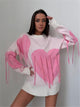 Coya Premium Heart Tassel Dress - front shot on model, pink and white - Miss Mosa By Akanksha