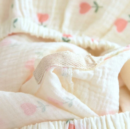 Cresta Cotton Nightsuit In Off-White - close-up of waistband detail - Miss Mosa By Akanksha