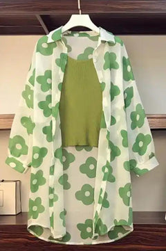 Crispin Statment Shirt - hanging product shot, green - Miss Mosa By Akanksha