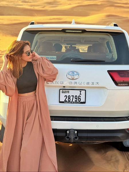 Cruise Coords Set - lifestyle shot on model, pink - Miss Mosa By Akanksha