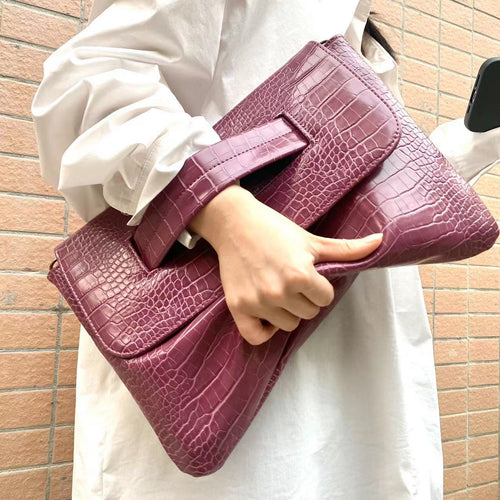 Cruz Textured PU Clutch Bag With Belt