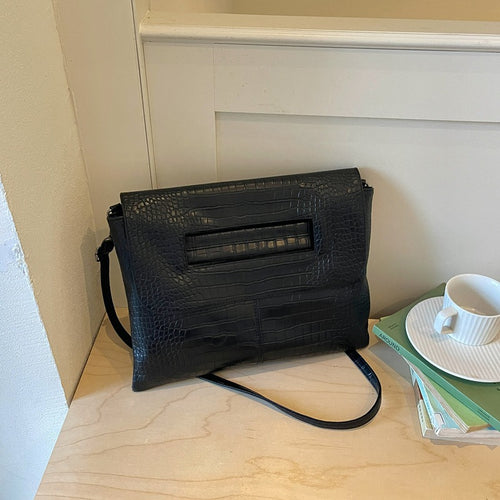 Cruz Textured PU Clutch Bag With Belt