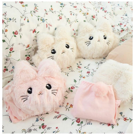 Cute Kitty Lingerie Set - styled flat-lay shot, multicolour - Miss Mosa By Akanksha
