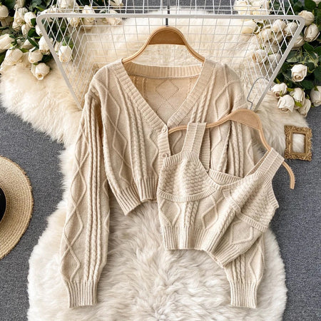 Cyra Premium Woolen Sweater Set In Brown - flat-lay product shot - Miss Mosa By Akanksha