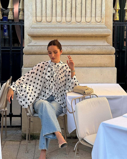 Cyrilla Polka Oversized Top