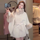 Violetta Premium Winter Capes with Fur Detailing In Beige