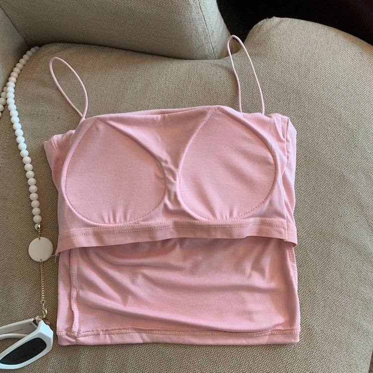 Zouzou Tank Tops with Inbuilt Bra In Grey