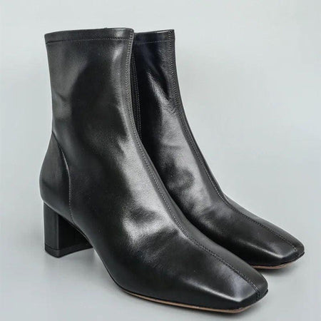 Black - Dan Short Leather Ankle Boots
