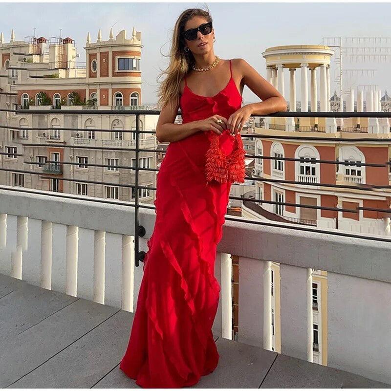 Atrani Ruffled Maxi Dress - Alamode By Akanksha