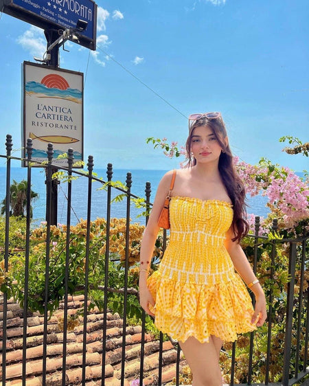 Amalfi Luxe Summer Dress in Yellow - Alamode By Akanksha