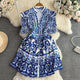 Bologna Porcelain Summer Vintage Dress - Alamode By Akanksha