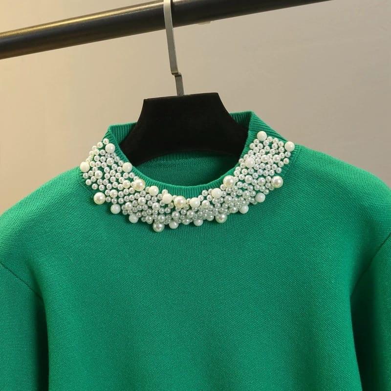 Femella Pearl Detail Luxe Sweater - Alamode By Akanksha