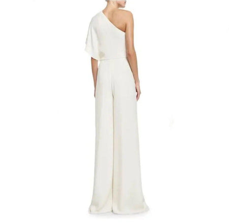 Daffodil Jumpsuits - back shot on model, white - Miss Mosa By Akanksha