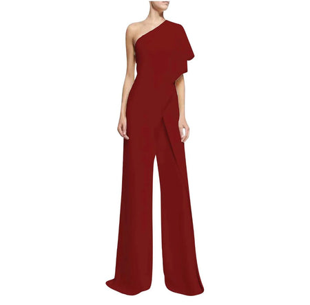 Daffodil Jumpsuits - front shot on model, red - Miss Mosa By Akanksha