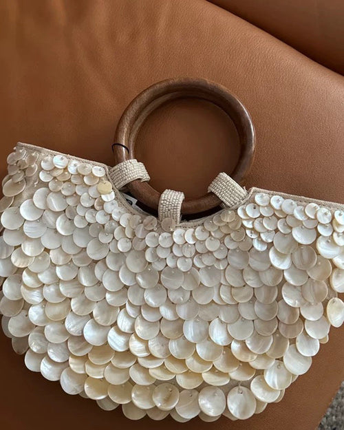 Daisy Sequin Hand Bag With Chain
