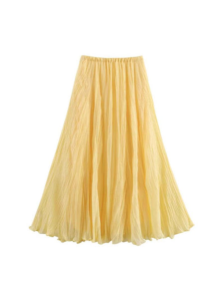 Daisy Summer Skirt in Yellow - flat-lay product shot - Miss Mosa By Akanksha
