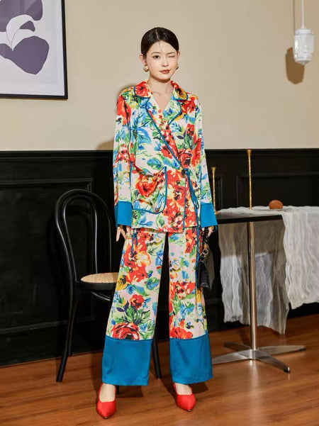 Daleyza Abstract Coord Set In Multicolour - full-length shot on model, multicolour - Miss Mosa By Akanksha