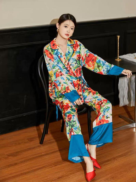 Daleyza Abstract Coord Set In Multicolour - side shot on model, multicolour - Miss Mosa By Akanksha