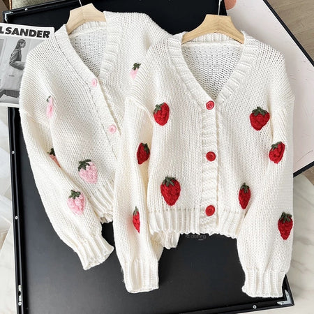 Dane Strawbery Luxe Woolen Cardigan - flat-lay product shot, off-white - Miss Mosa By Akanksha
