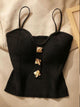 Danish Knit Summer Top - flat-lay product shot, black - Miss Mosa By Akanksha