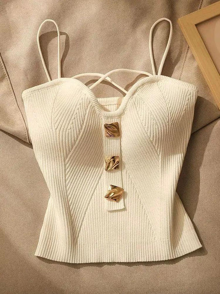 Danish Knit Summer Top - flat-lay product shot, cream - Miss Mosa By Akanksha