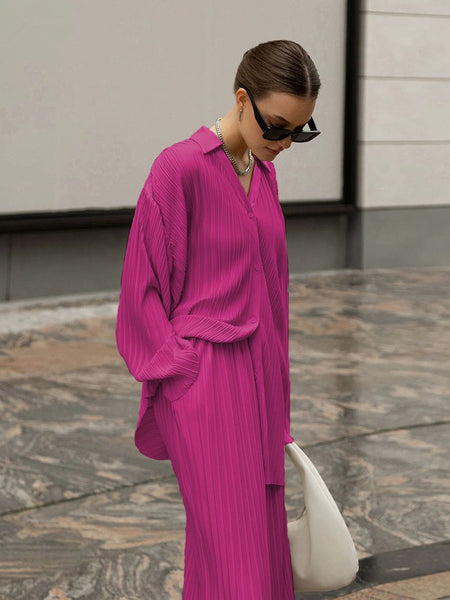 Daria Statement Coord Set In Pink - side shot on model outdoors - Miss Mosa By Akanksha