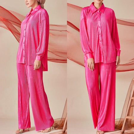 Daria Statement Coord Set In Pink - full-length shots on model - Miss Mosa By Akanksha