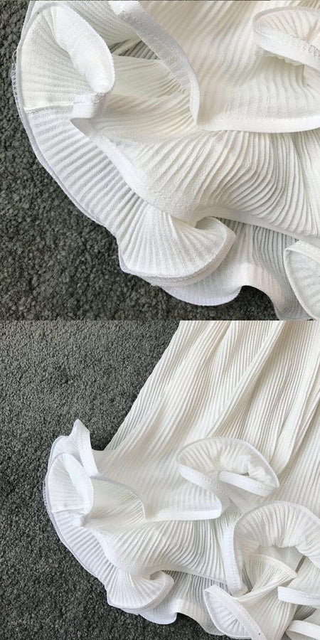Davina Pearled Ruffled Top - close-up of ruffle hem, white - Miss Mosa By Akanksha