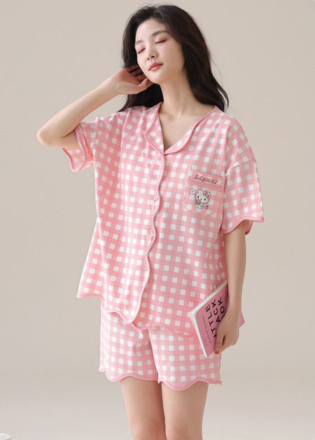 Dawn Two Pc Nightsuit In Peach - front shot on model - Miss Mosa By Akanksha