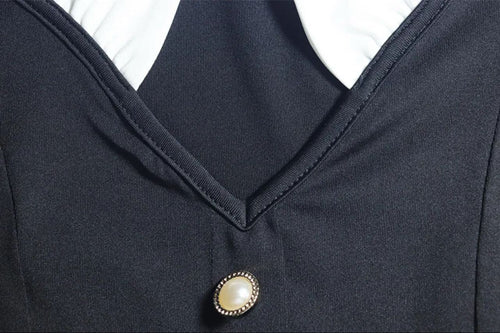 Debbie Buttoned Mini Dress In Black