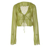 Dee Crop Ruffle Summer Shrug - Green / M