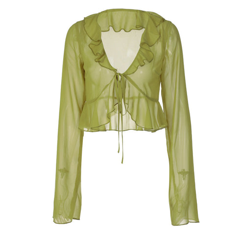 Dee Crop Ruffle Summer Shrug