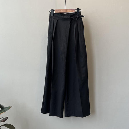 Delia Luxe Formal Pants In Black - flat-lay product shot on hanger - Miss Mosa By Akanksha