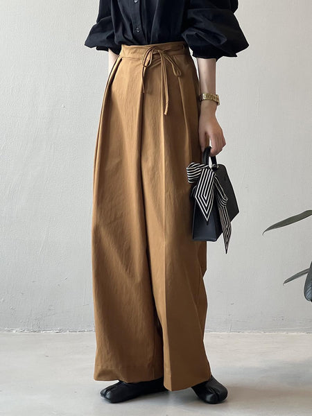 Delia Luxe Formal Pants In Brown - front shot on model - Miss Mosa By Akanksha
