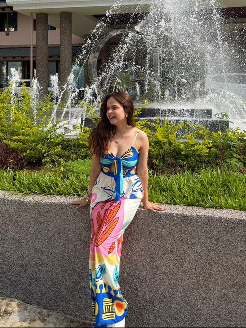 Della Statement Printed Jumpsuit In Multicolor
