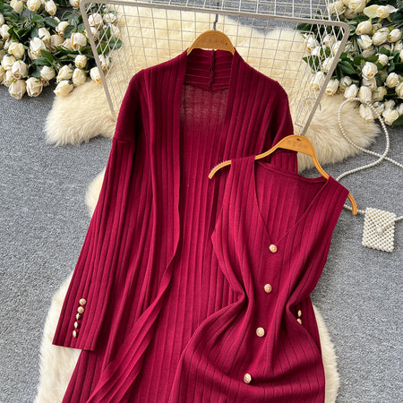 Delphin Winter Dress With Cape - flat-lay styled shot, wine red - Miss Mosa By Akanksha