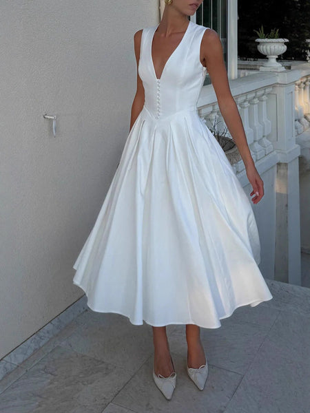 Demy Sleeveless Maxi Dress - full-length shot, white - Miss Mosa By Akanksha