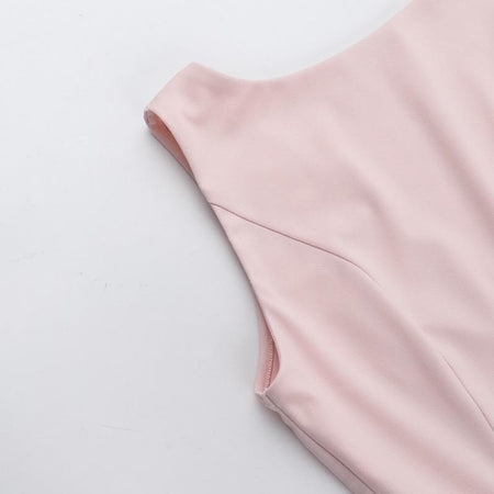 Denica Summer Mini Dress In Pink - close-up shot of shoulder detail - Miss Mosa By Akanksha