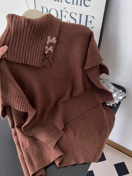 Dera Premium Winter Capes In Brown - flat-lay shot of folded cape - Miss Mosa By Akanksha