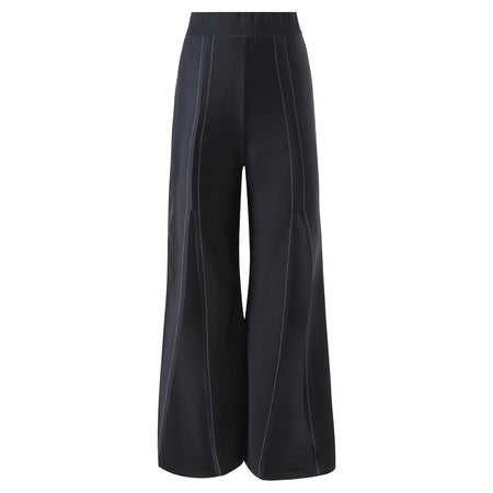 Deris Swimsuit With Pants In Black - flat-lay product shot of the wide-leg trousers - Miss Mosa By Akanksha