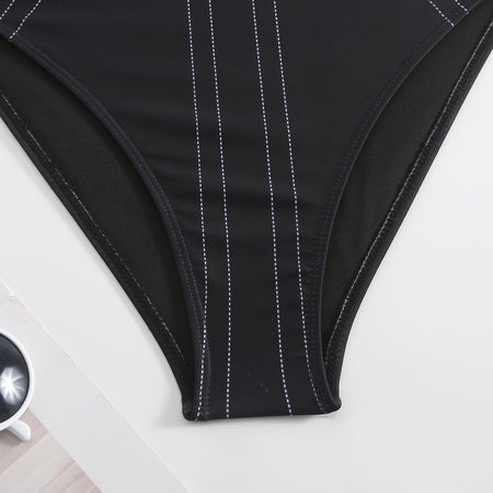 Deris Swimsuit With Pants In Black - close-up shot of the swimsuit bottom - Miss Mosa By Akanksha