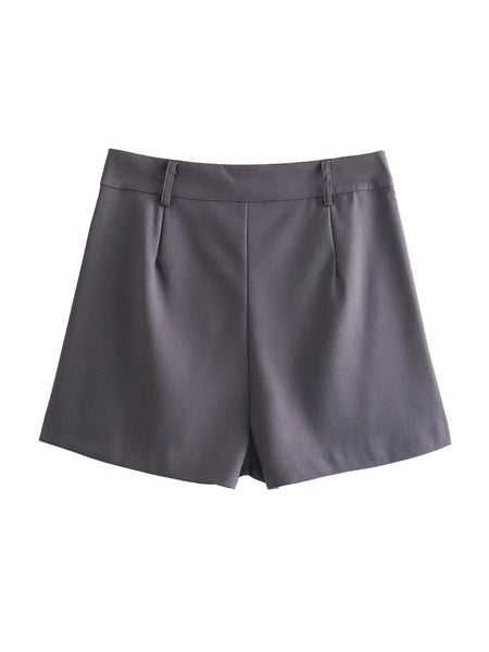 Dexo Luxe Linen Coord Set in Grey - flat-lay product shot, grey - Miss Mosa By Akanksha